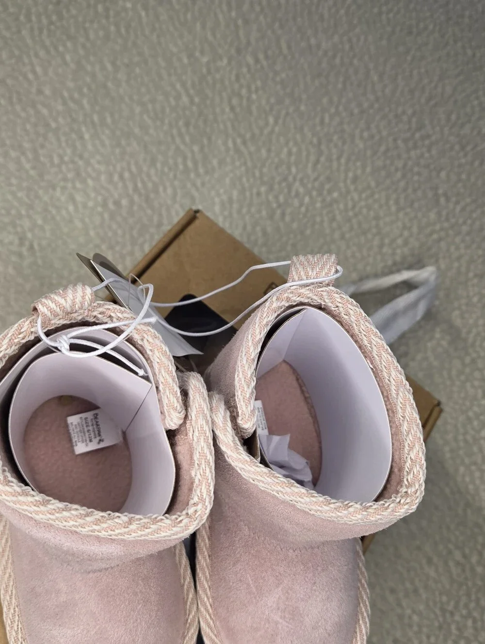 BearPaw Dusty Pink Leather Infant Boots Girls Size 6-12 Months